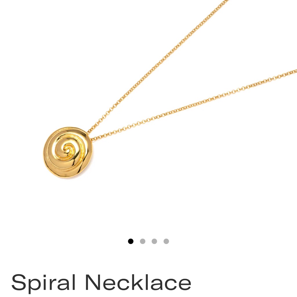 Gold Spiral 24 Kt GoldPlated Pendant Necklace  Womens Jewelry